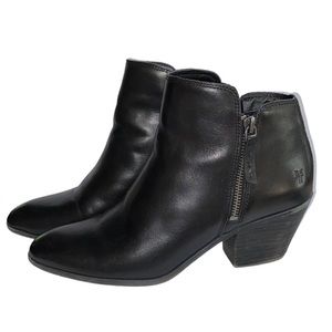 Frye Judith Double Zip Ankle Booties Size 8.5M Black Leather Classic